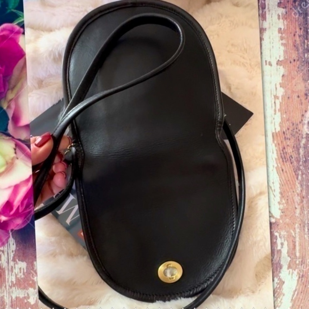 VINTAGE COACH BLACK LEATHER CROSSBODY MINI BAG 9825 - Picture 12 of 17